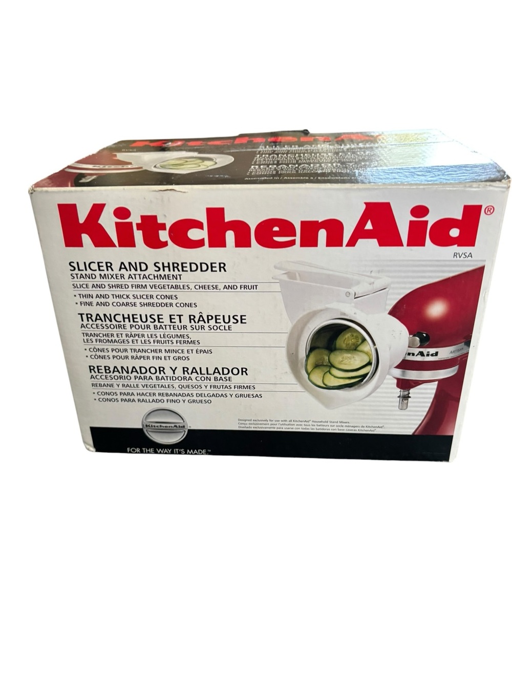 KitchenAid RVSA Stand Mixer Rotor Slicer Shredder Attachment White 4 Cones - Picture 2 of 15